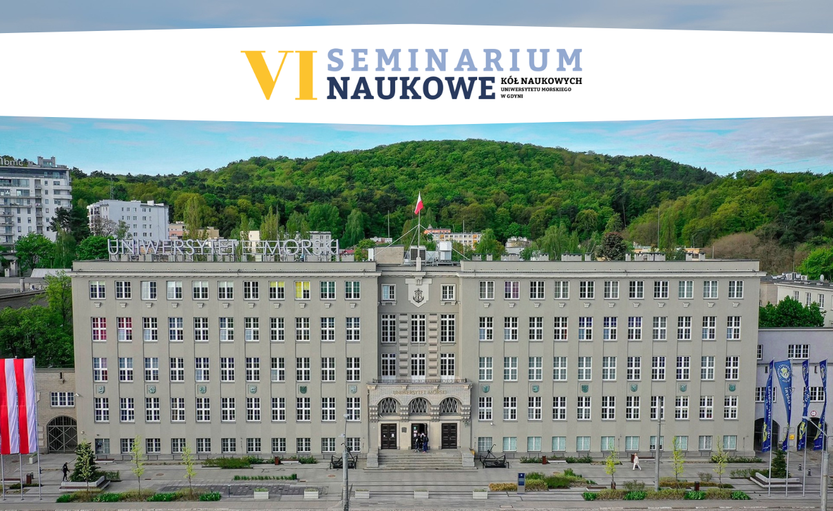 Budynek UMG, napis na planszy VI seminarium kół naukowych