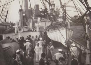 Zabawa taneczna na „Darze Pomorza”, lata 30.