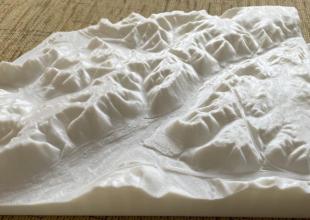 Model terenu (wydruk 3D) od poziomu morza - mapa \"Chylonia\"