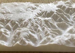 Model terenu (wydruk 3D) od poziomu morza - mapa \"Grabówek\"
